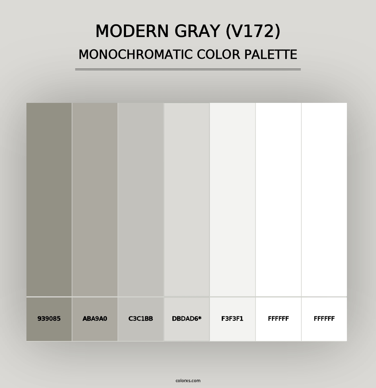 Modern Gray (V172) - Monochromatic Color Palette