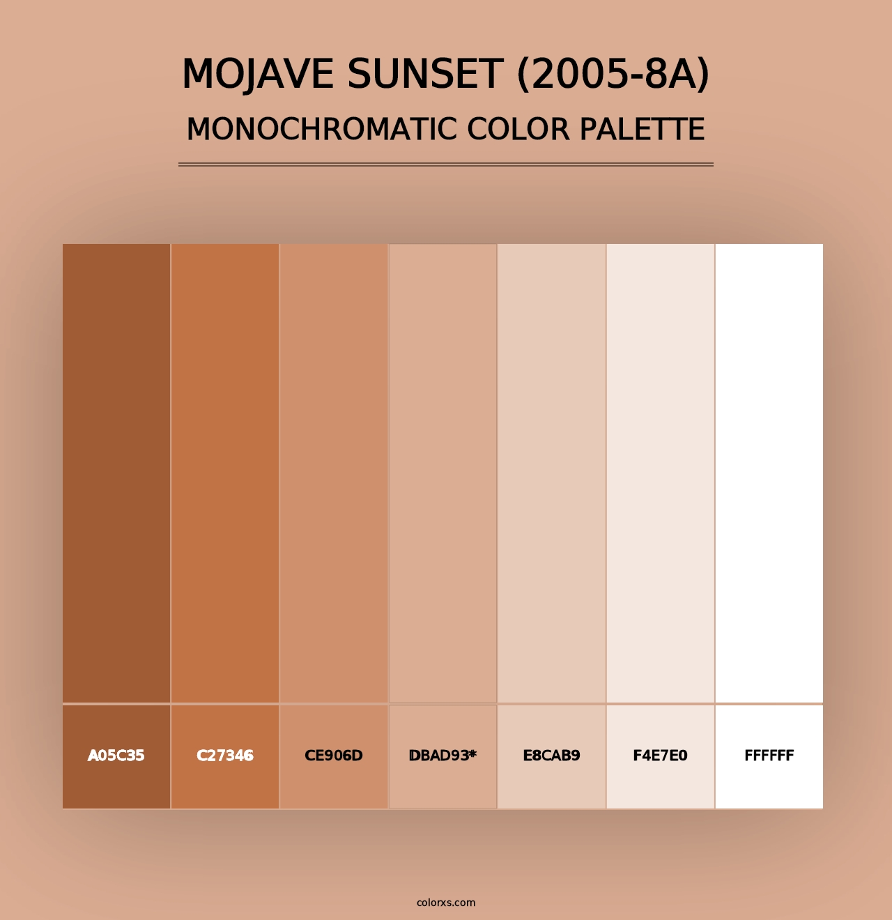 Mojave Sunset (2005-8A) - Monochromatic Color Palette