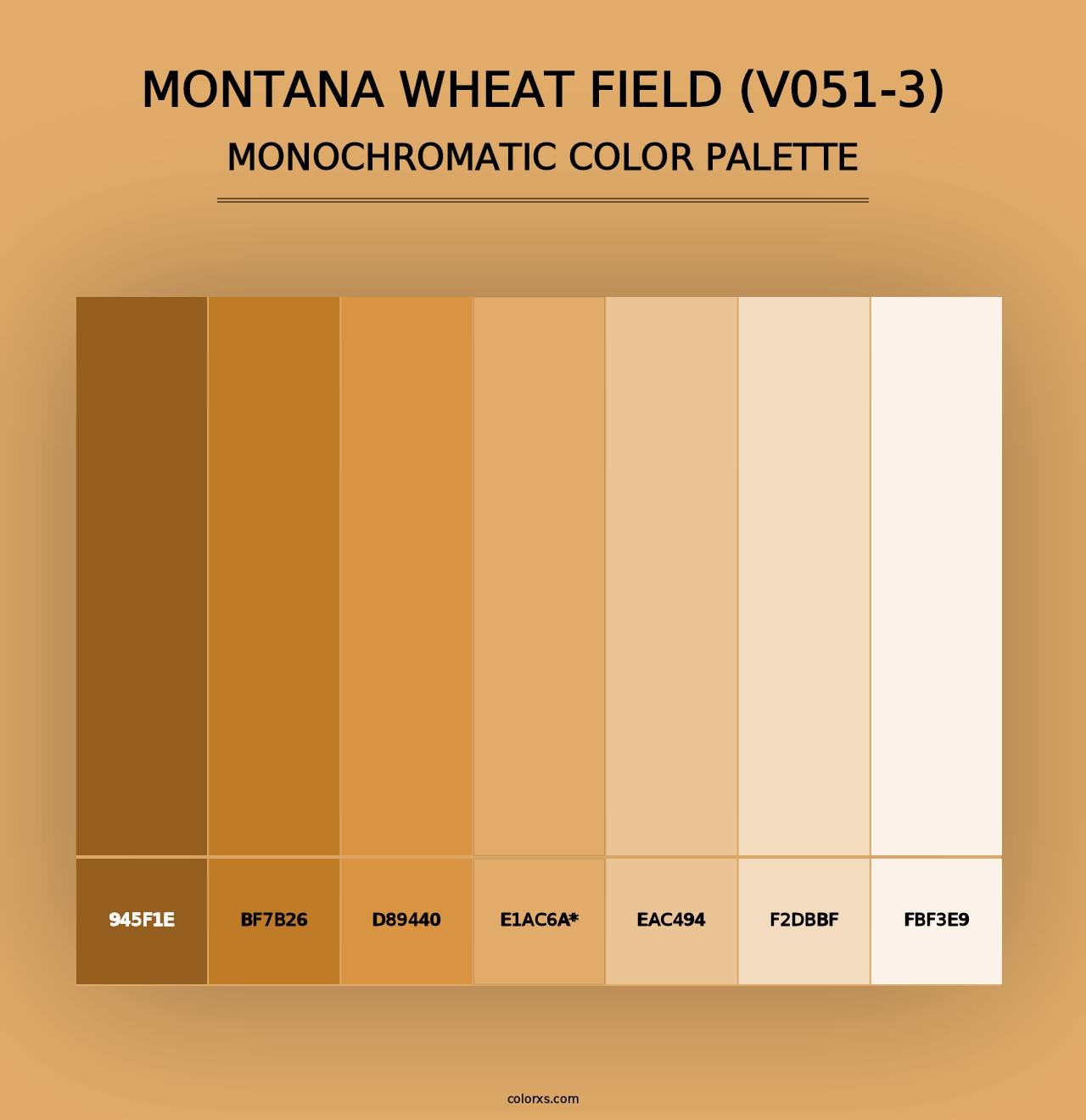 Montana Wheat Field (V051-3) - Monochromatic Color Palette