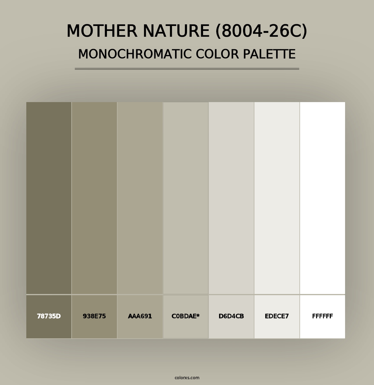 Mother Nature (8004-26C) - Monochromatic Color Palette