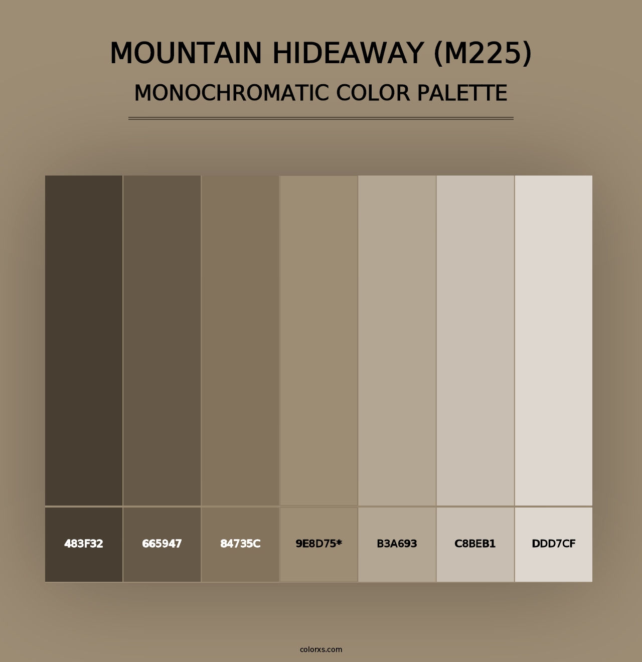 Mountain Hideaway (M225) - Monochromatic Color Palette