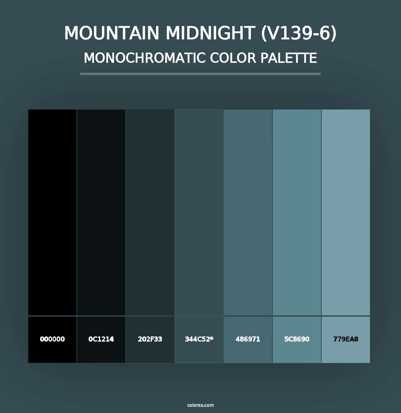 Mountain Midnight (V139-6) - Monochromatic Color Palette