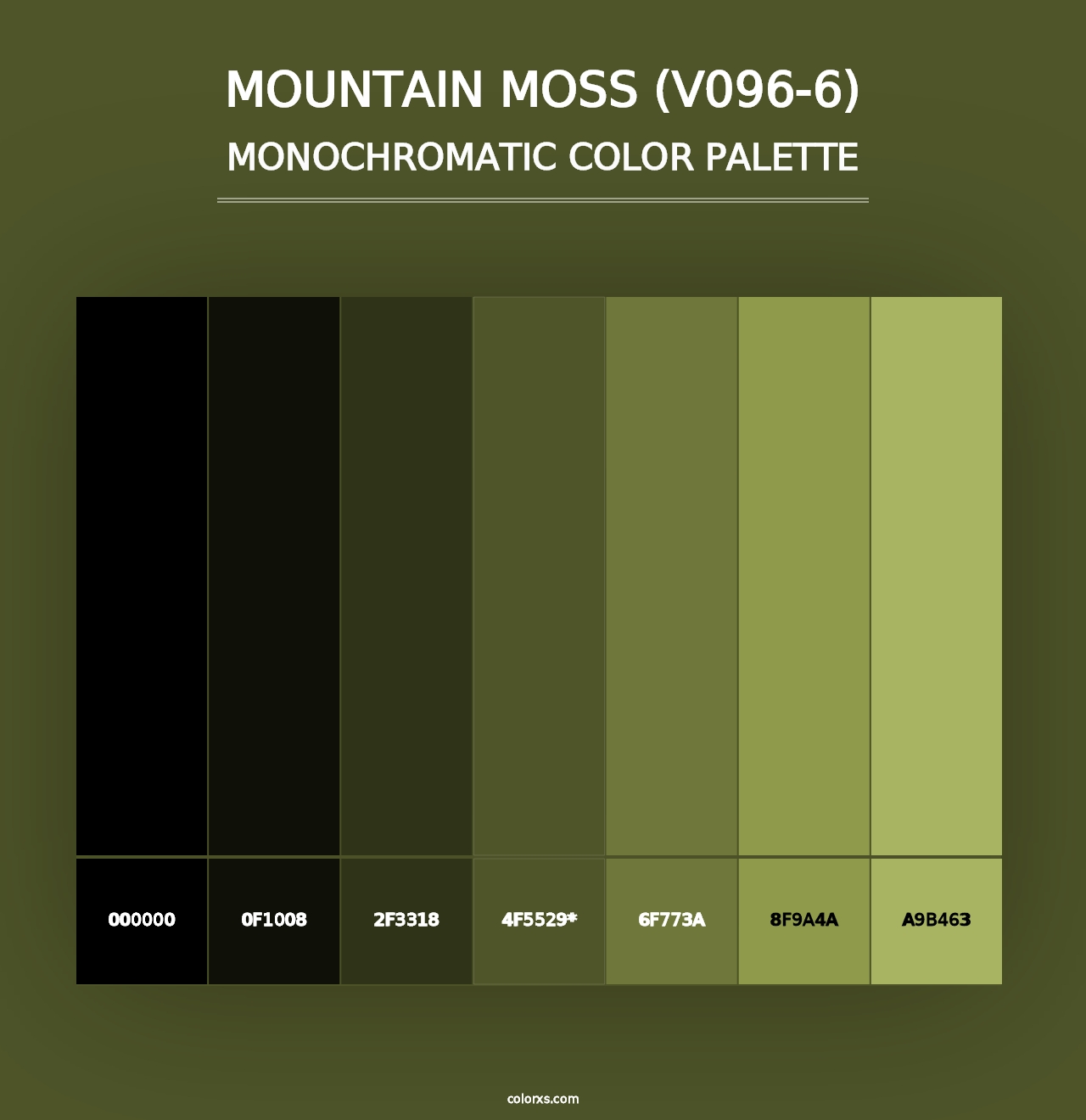 Mountain Moss (V096-6) - Monochromatic Color Palette