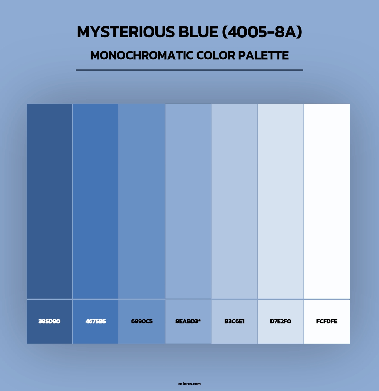 Mysterious Blue (4005-8A) - Monochromatic Color Palette