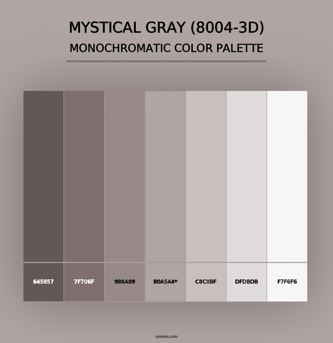 Mystical Gray (8004-3D) - Monochromatic Color Palette