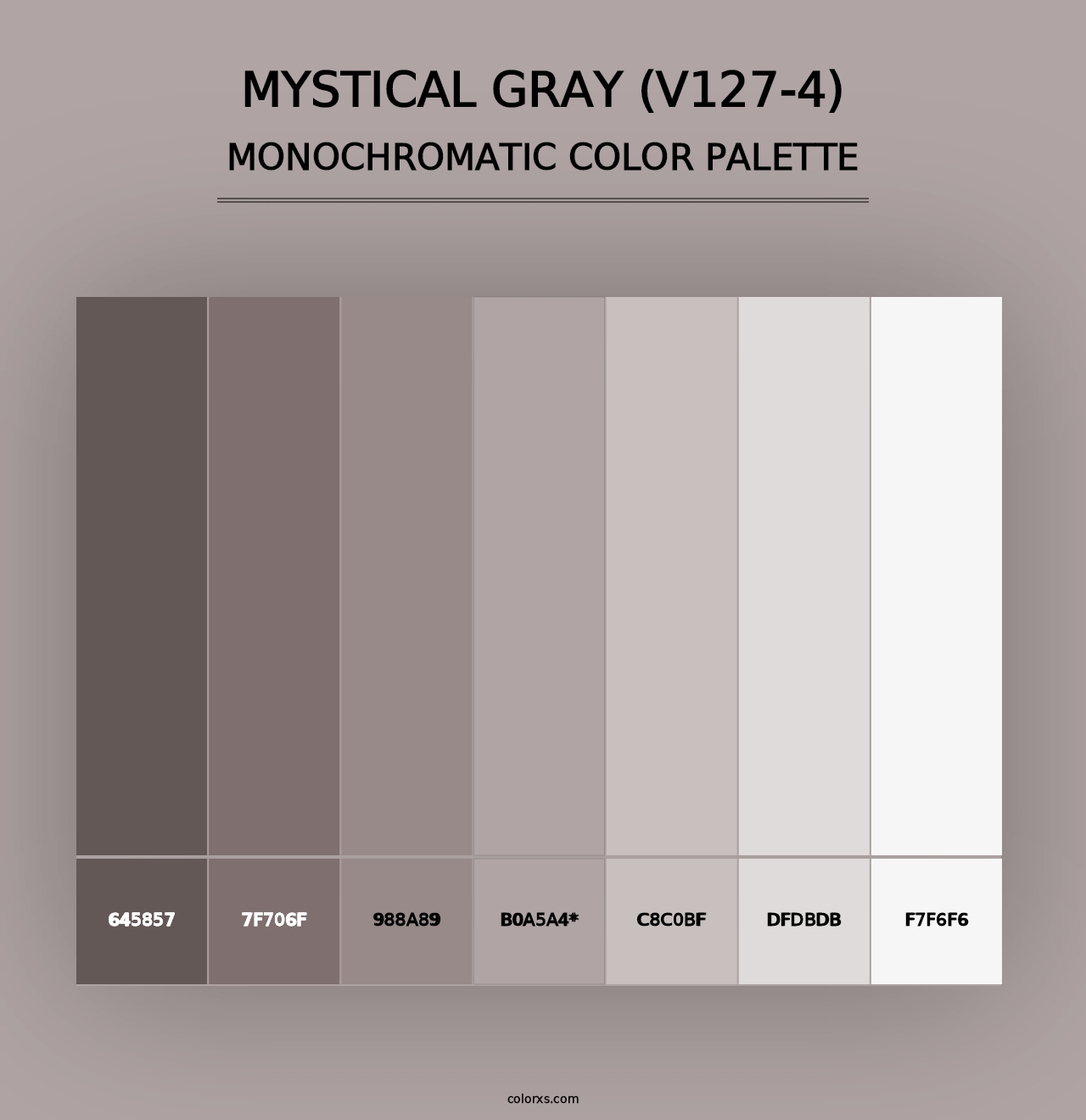 Mystical Gray (V127-4) - Monochromatic Color Palette