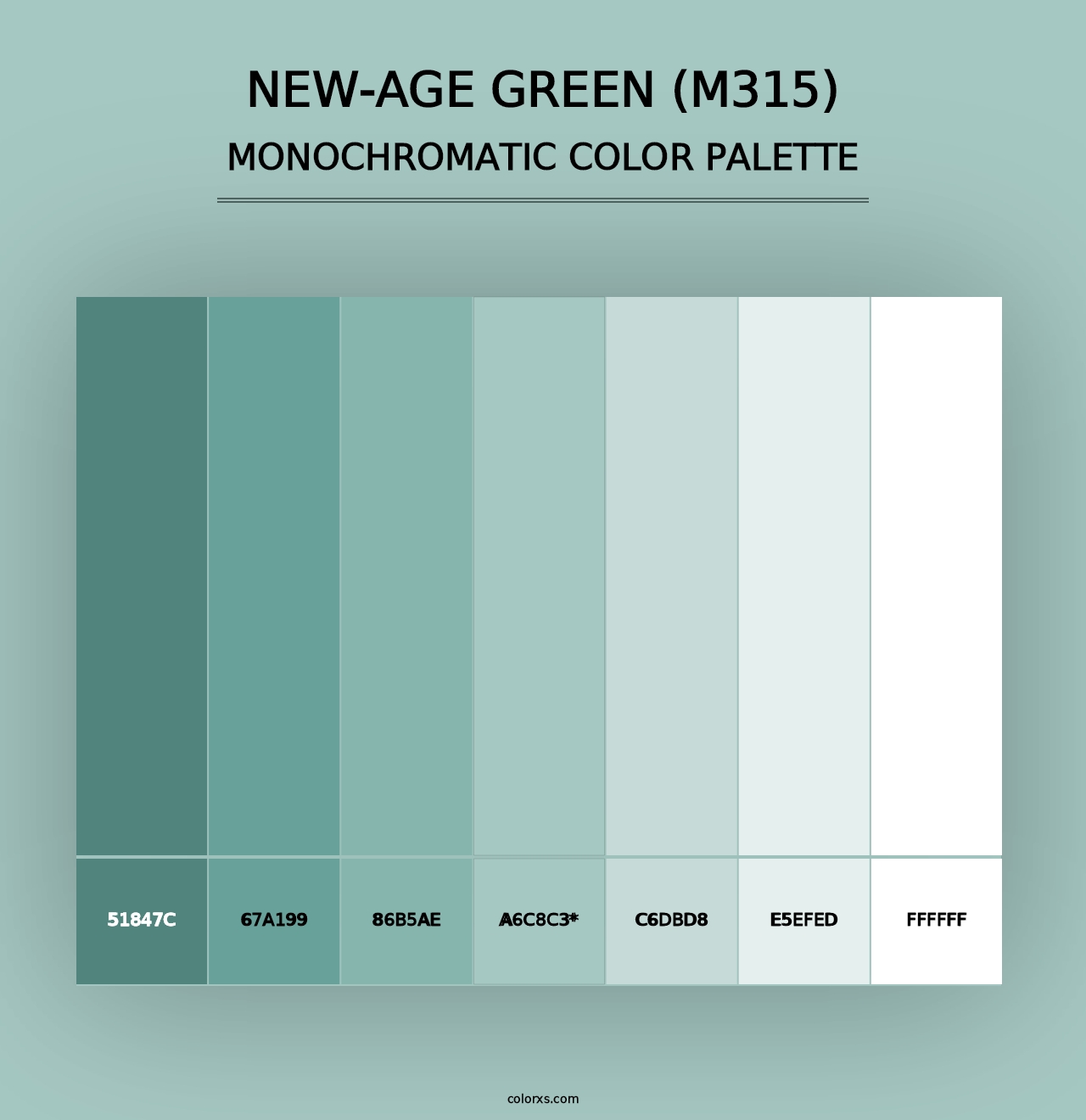 New-Age Green (M315) - Monochromatic Color Palette