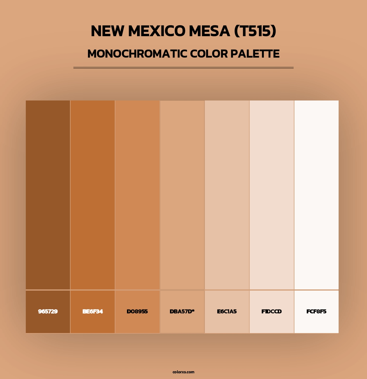 New Mexico Mesa (T515) - Monochromatic Color Palette