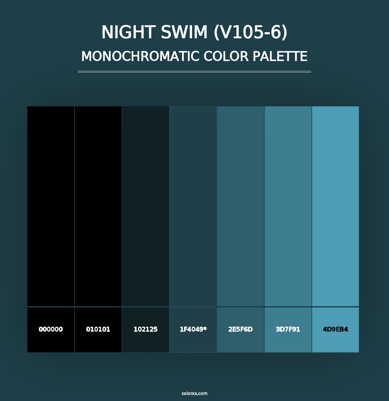 Night Swim (V105-6) - Monochromatic Color Palette