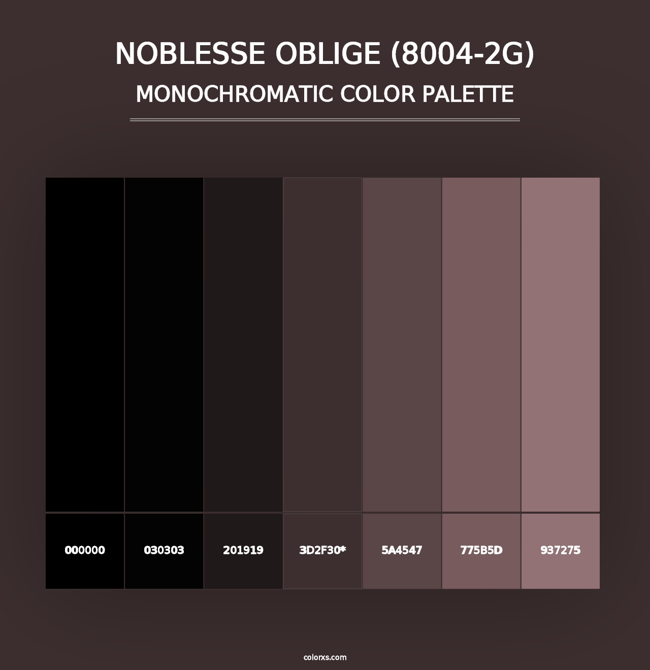 Noblesse Oblige (8004-2G) - Monochromatic Color Palette