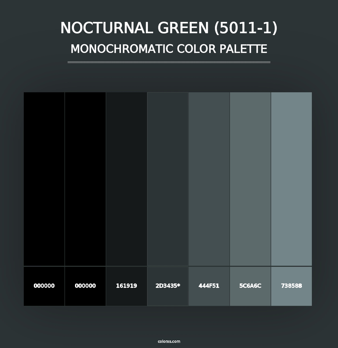 Nocturnal Green (5011-1) - Monochromatic Color Palette