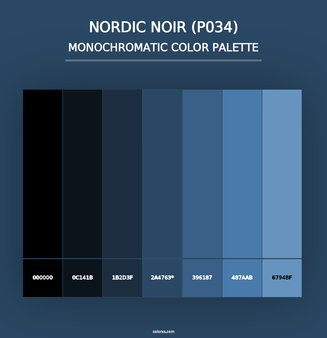 Nordic Noir (P034) - Monochromatic Color Palette