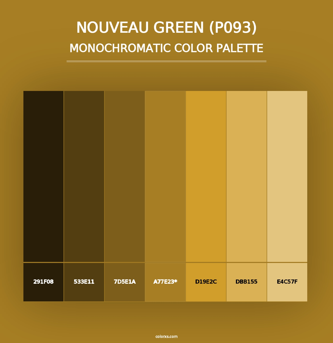 Nouveau Green (P093) - Monochromatic Color Palette