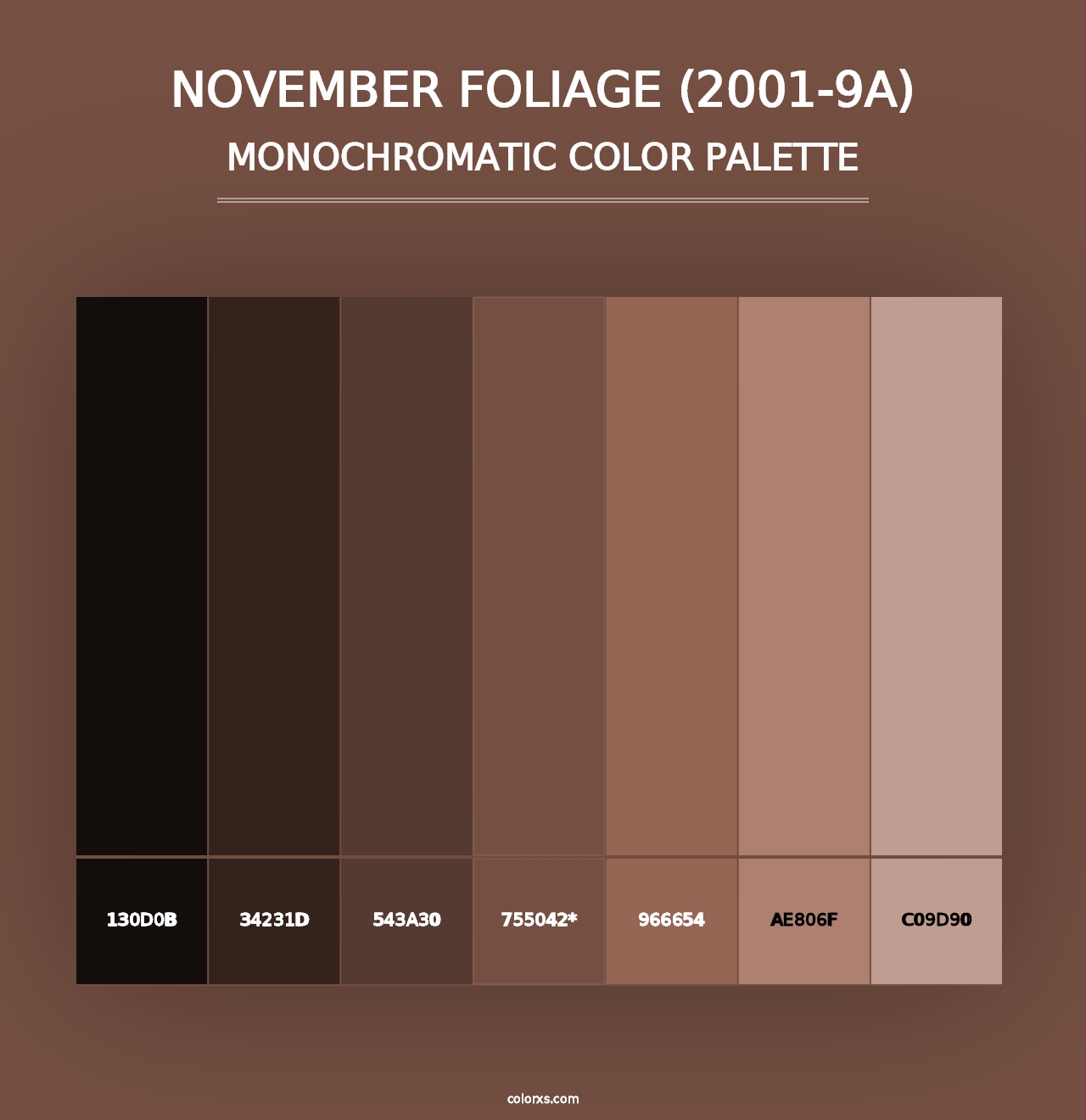 November Foliage (2001-9A) - Monochromatic Color Palette