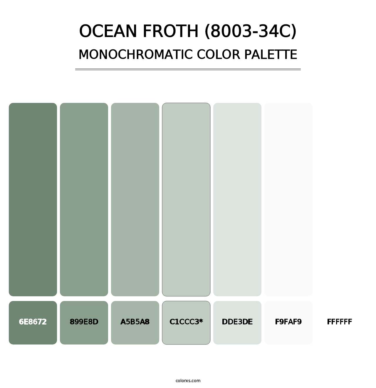 Ocean Froth (8003-34C) - Monochromatic Color Palette