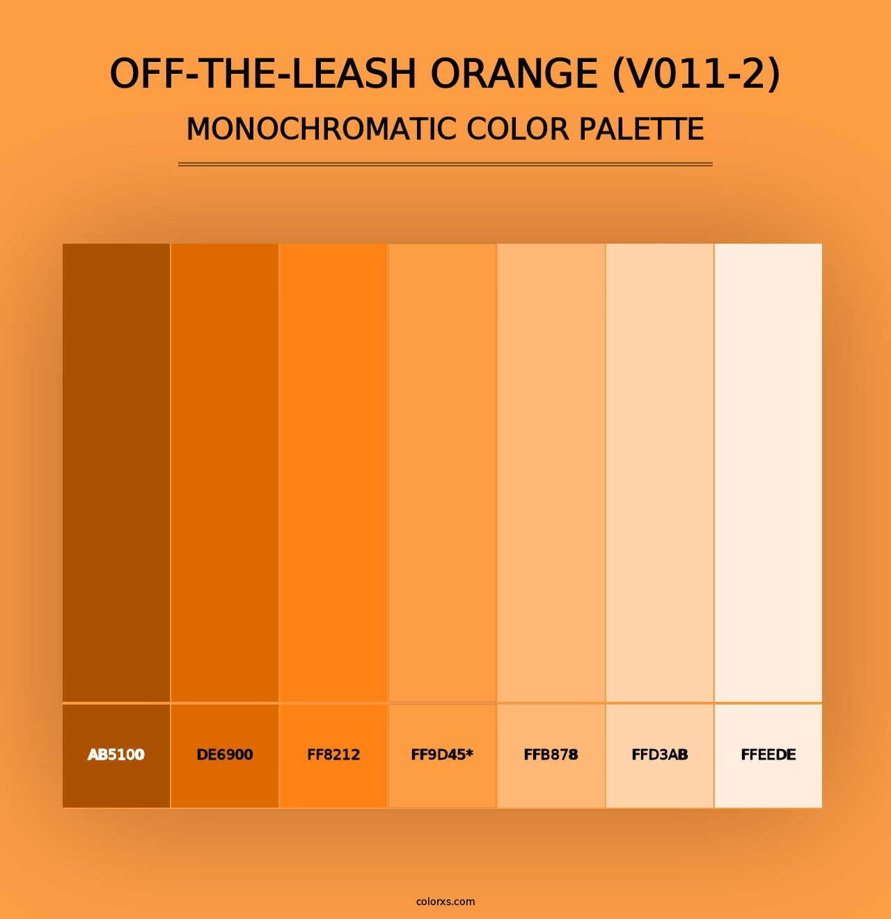 Off-the-Leash Orange (V011-2) - Monochromatic Color Palette