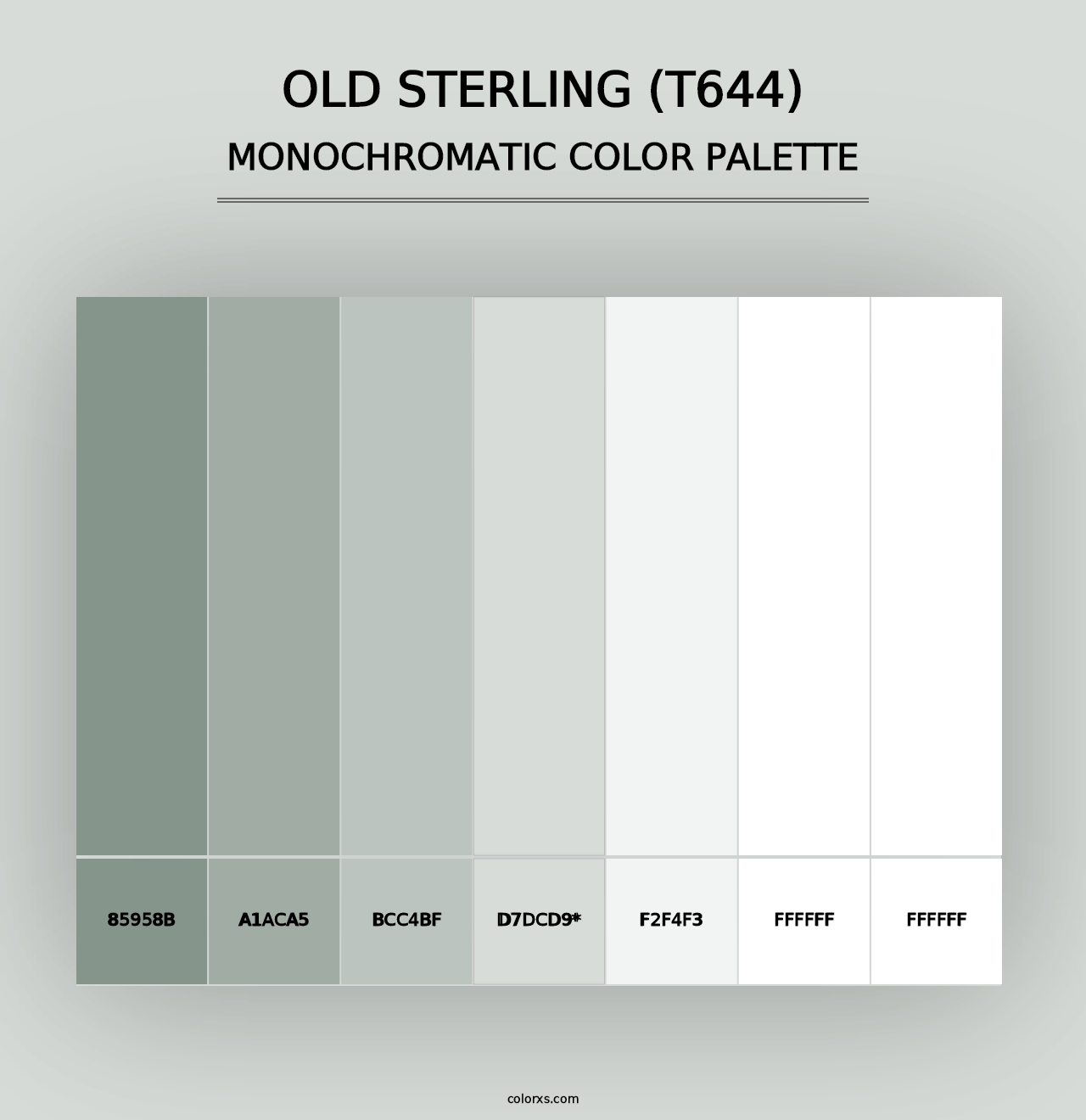 Old Sterling (T644) - Monochromatic Color Palette