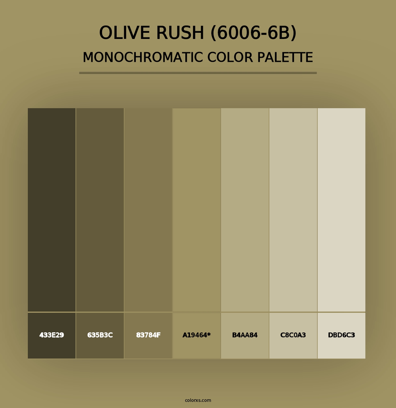 Olive Rush (6006-6B) - Monochromatic Color Palette