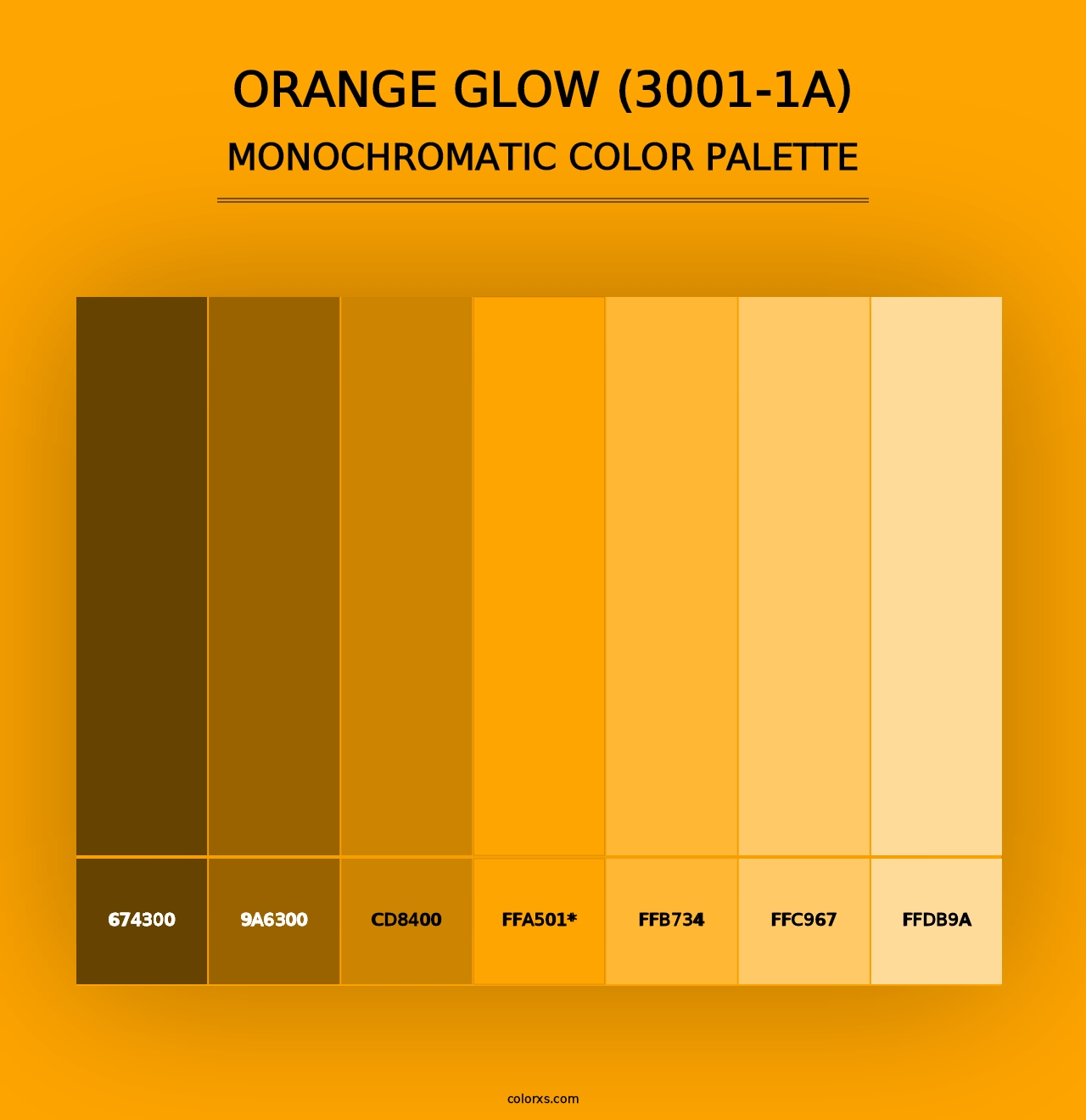 Orange Glow (3001-1A) - Monochromatic Color Palette