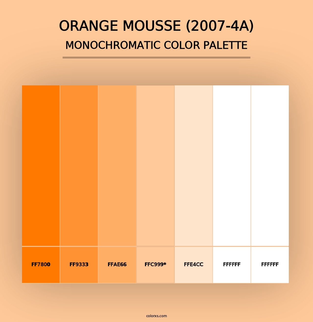 Orange Mousse (2007-4A) - Monochromatic Color Palette