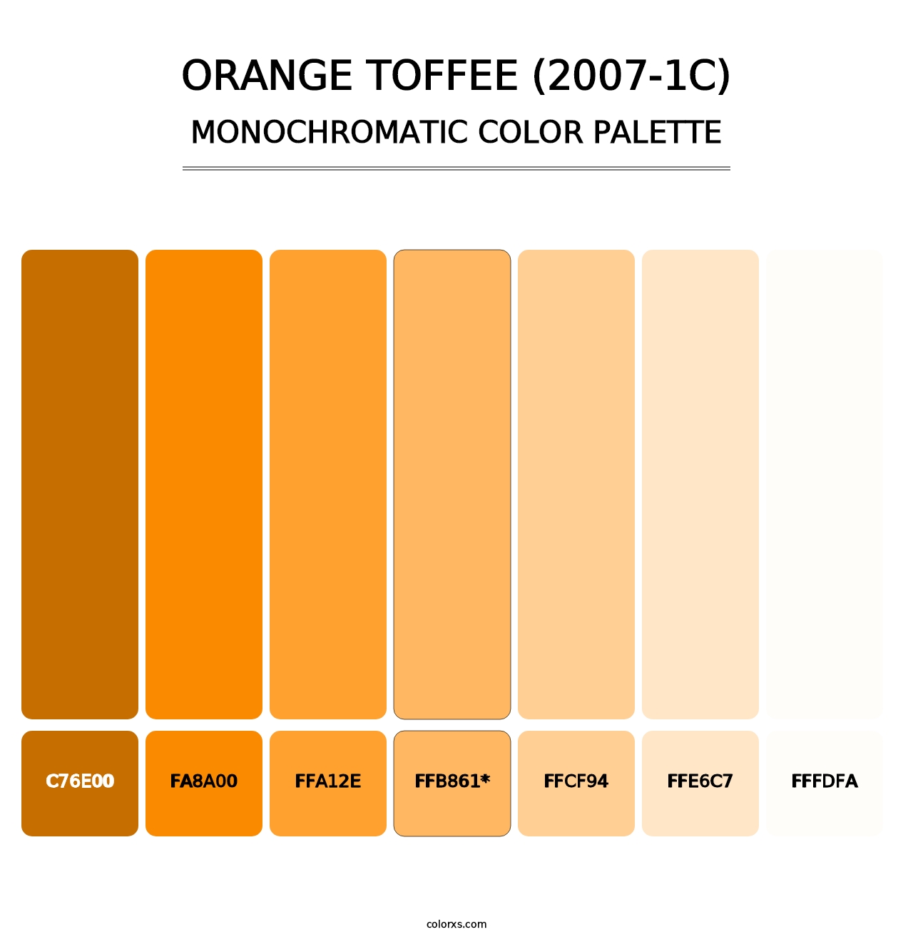 Orange Toffee (2007-1C) - Monochromatic Color Palette