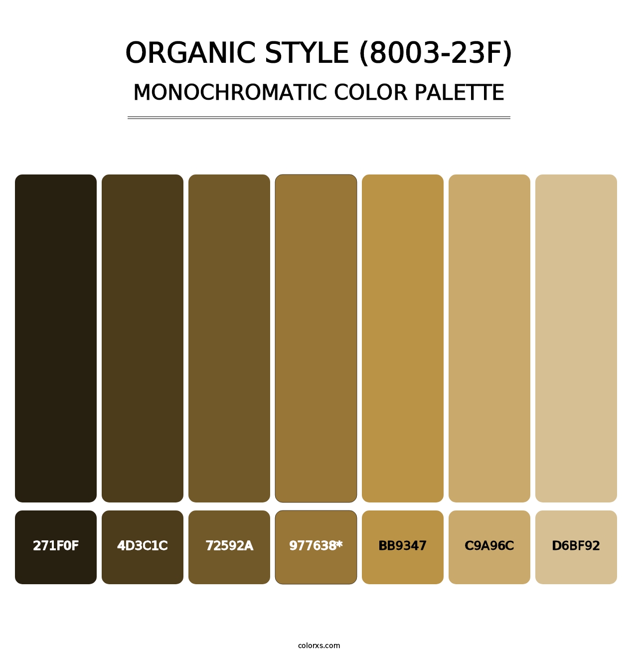 Organic Style (8003-23F) - Monochromatic Color Palette