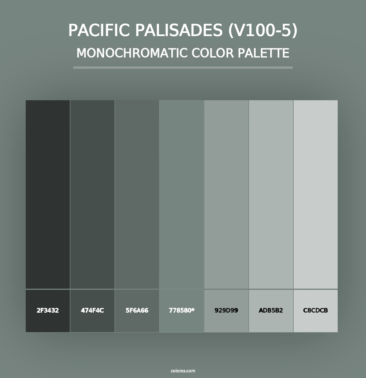 Pacific Palisades (V100-5) - Monochromatic Color Palette