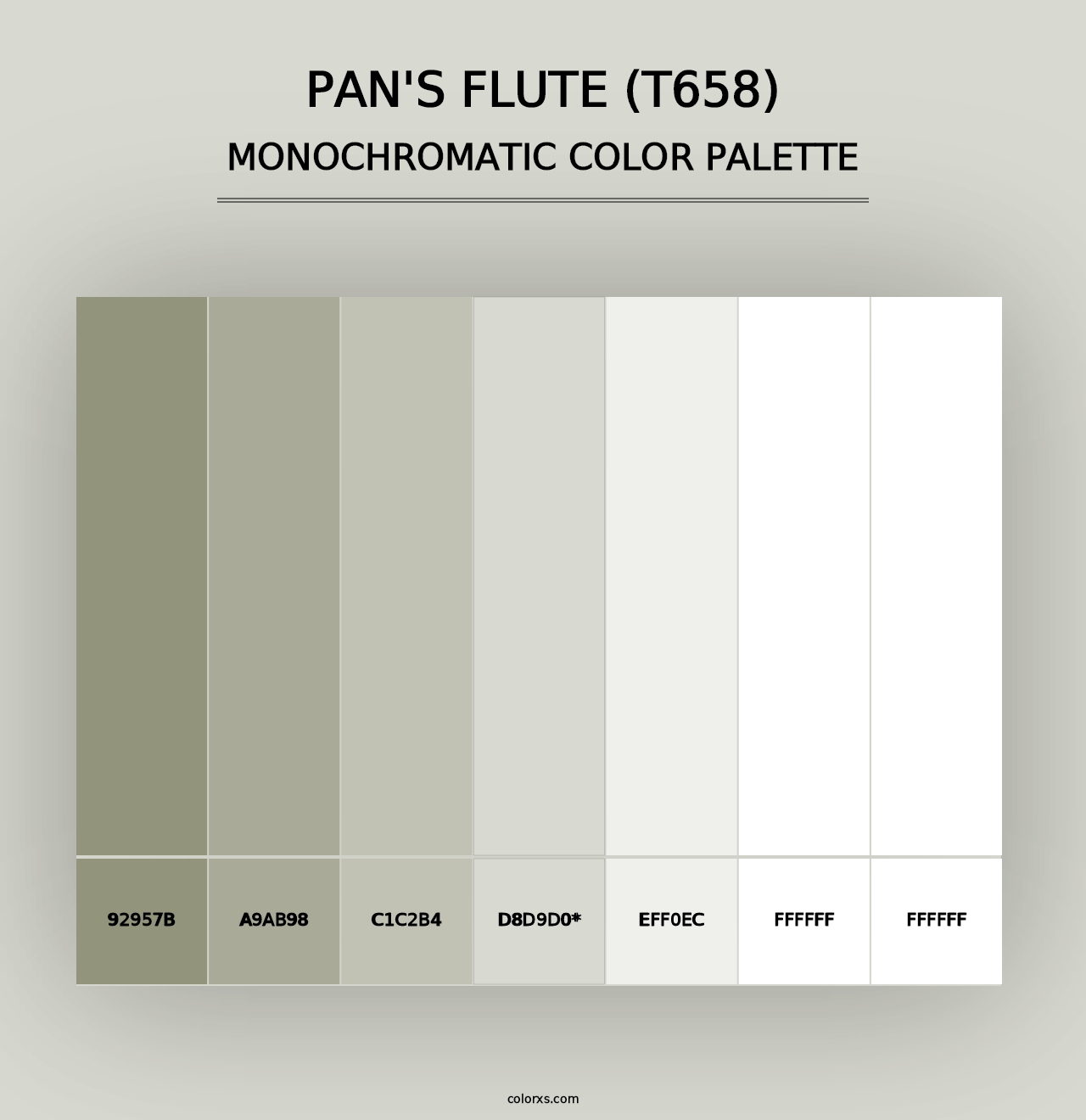 Pan's Flute (T658) - Monochromatic Color Palette