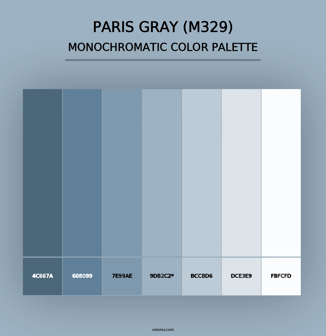 Paris Gray (M329) - Monochromatic Color Palette