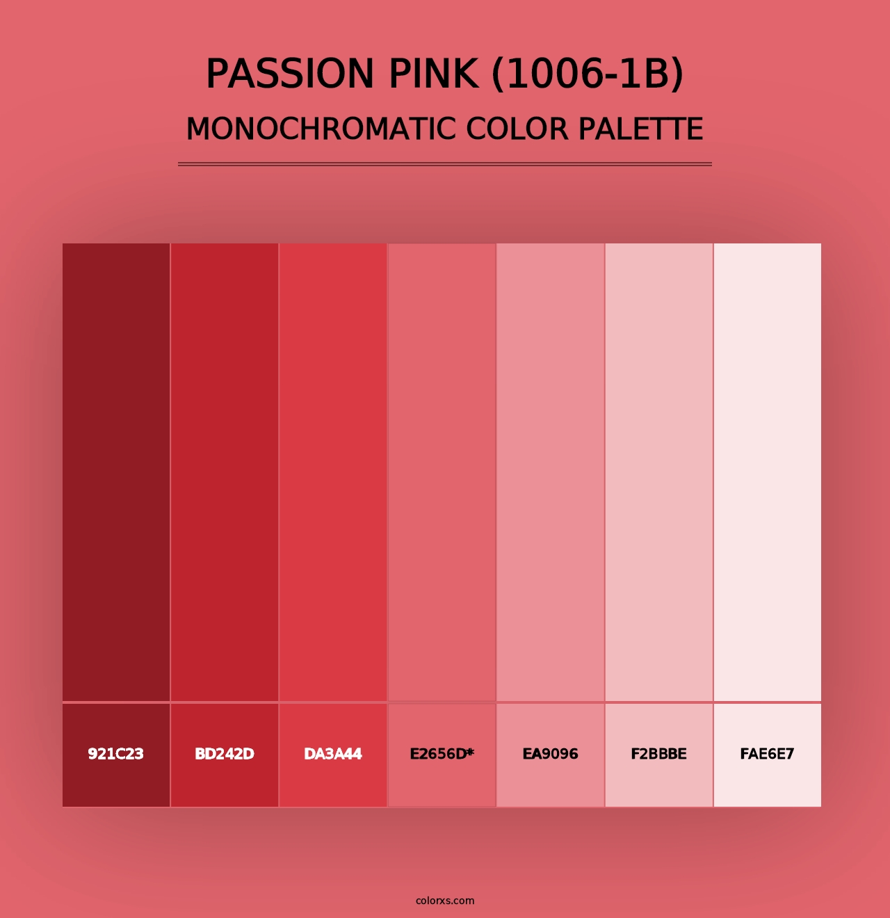 Passion Pink (1006-1B) - Monochromatic Color Palette