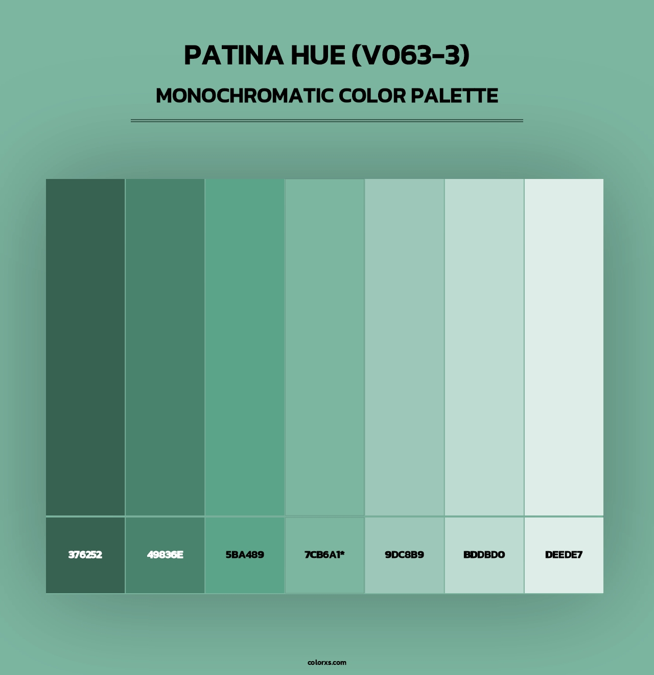 Patina Hue (V063-3) - Monochromatic Color Palette