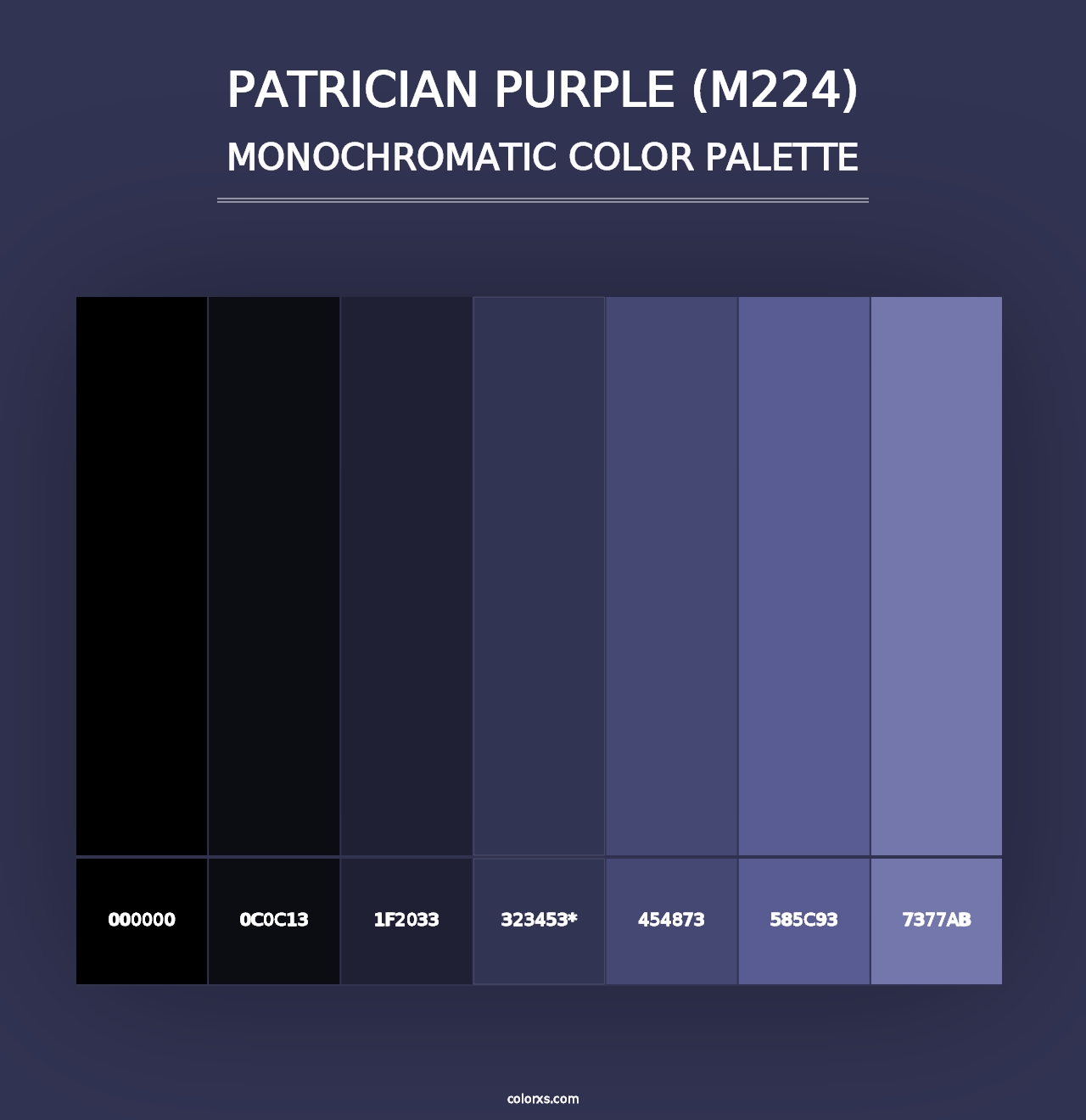 Patrician Purple (M224) - Monochromatic Color Palette