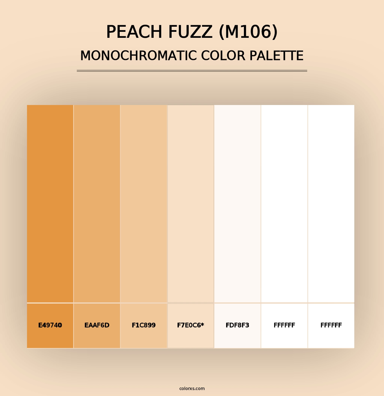 Peach Fuzz (M106) - Monochromatic Color Palette