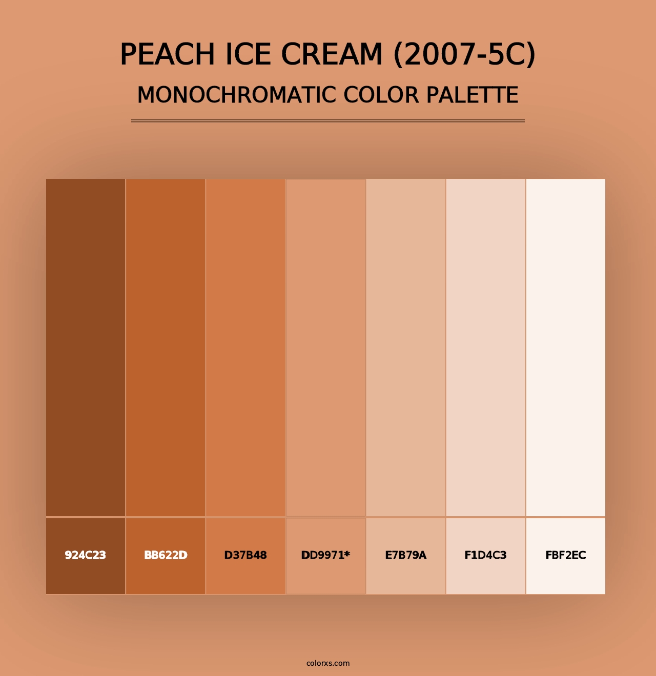 Peach Ice Cream (2007-5C) - Monochromatic Color Palette