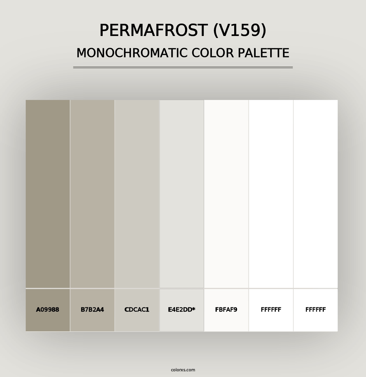 Permafrost (V159) - Monochromatic Color Palette