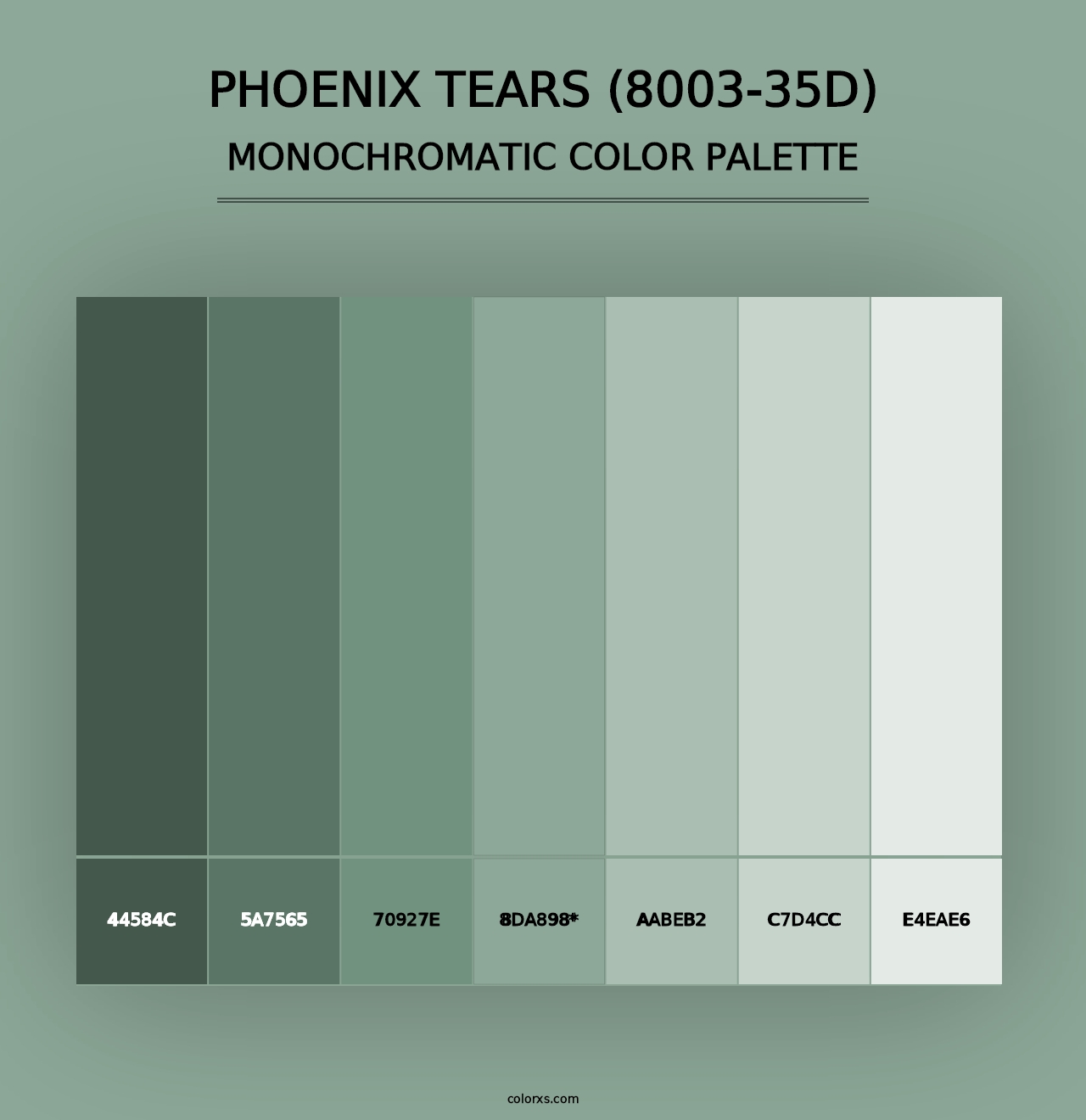 Phoenix Tears (8003-35D) - Monochromatic Color Palette