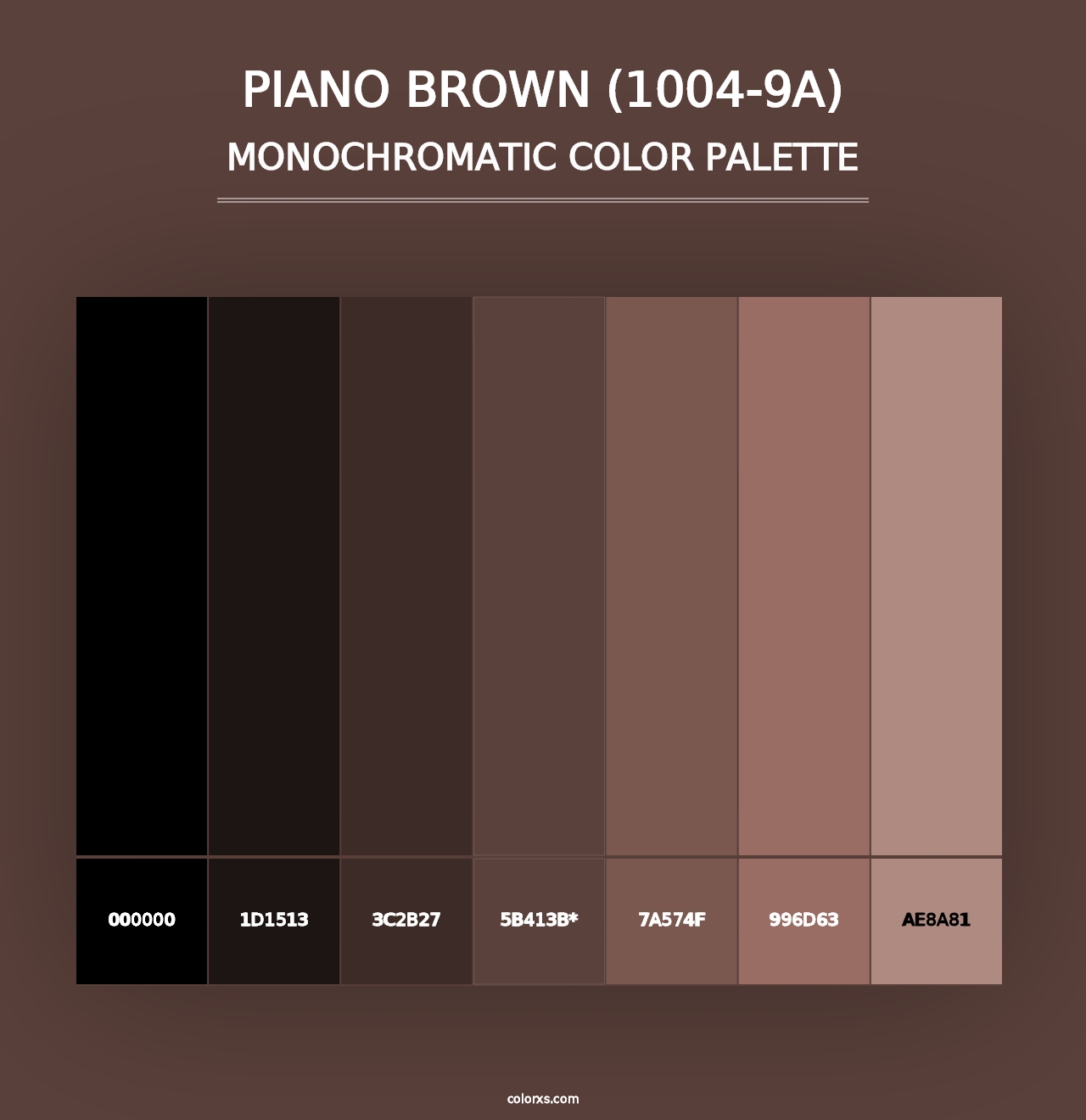 Piano Brown (1004-9A) - Monochromatic Color Palette