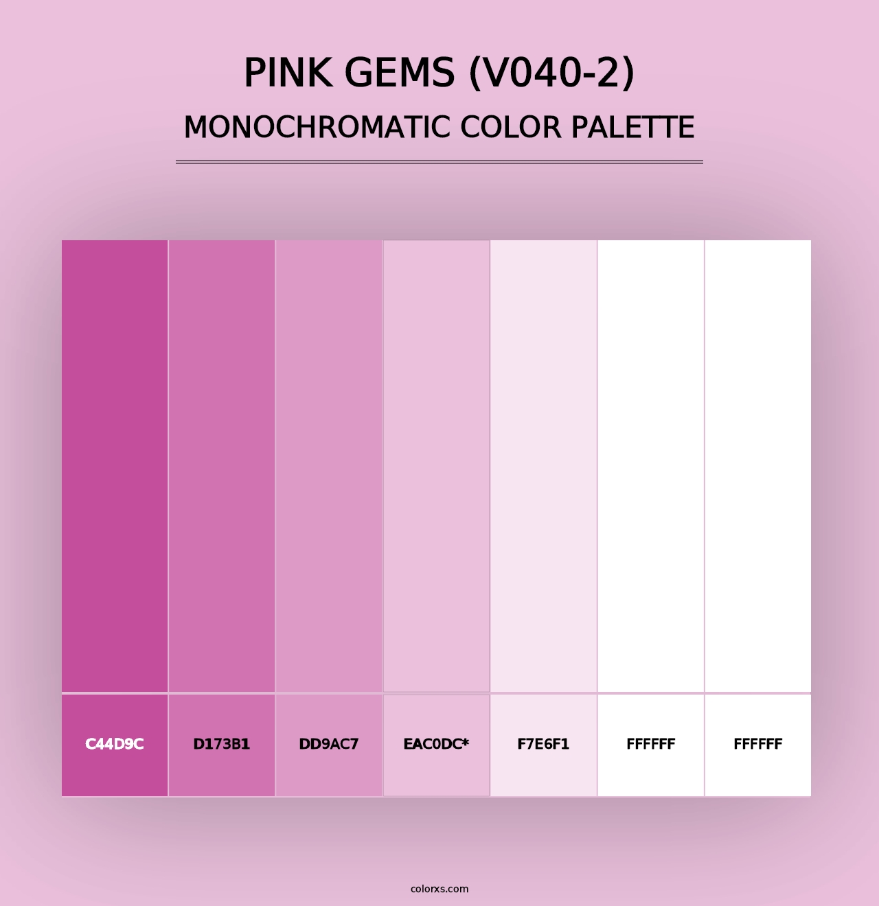 Pink Gems (V040-2) - Monochromatic Color Palette