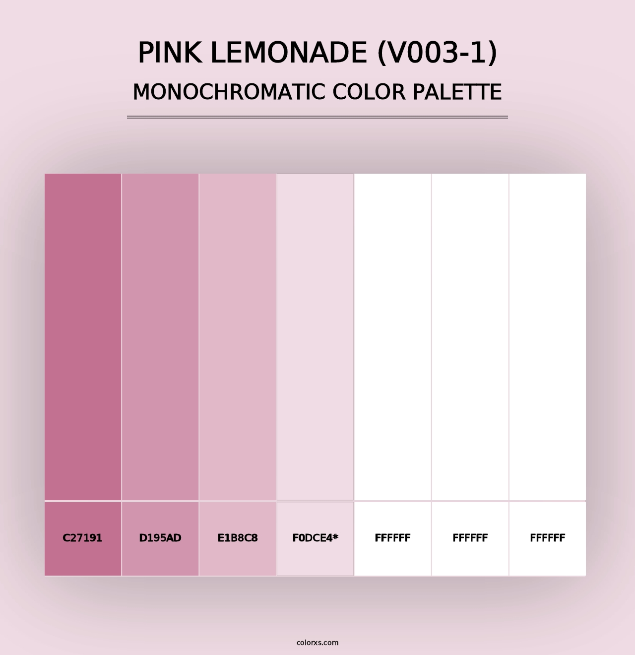 Pink Lemonade (V003-1) - Monochromatic Color Palette