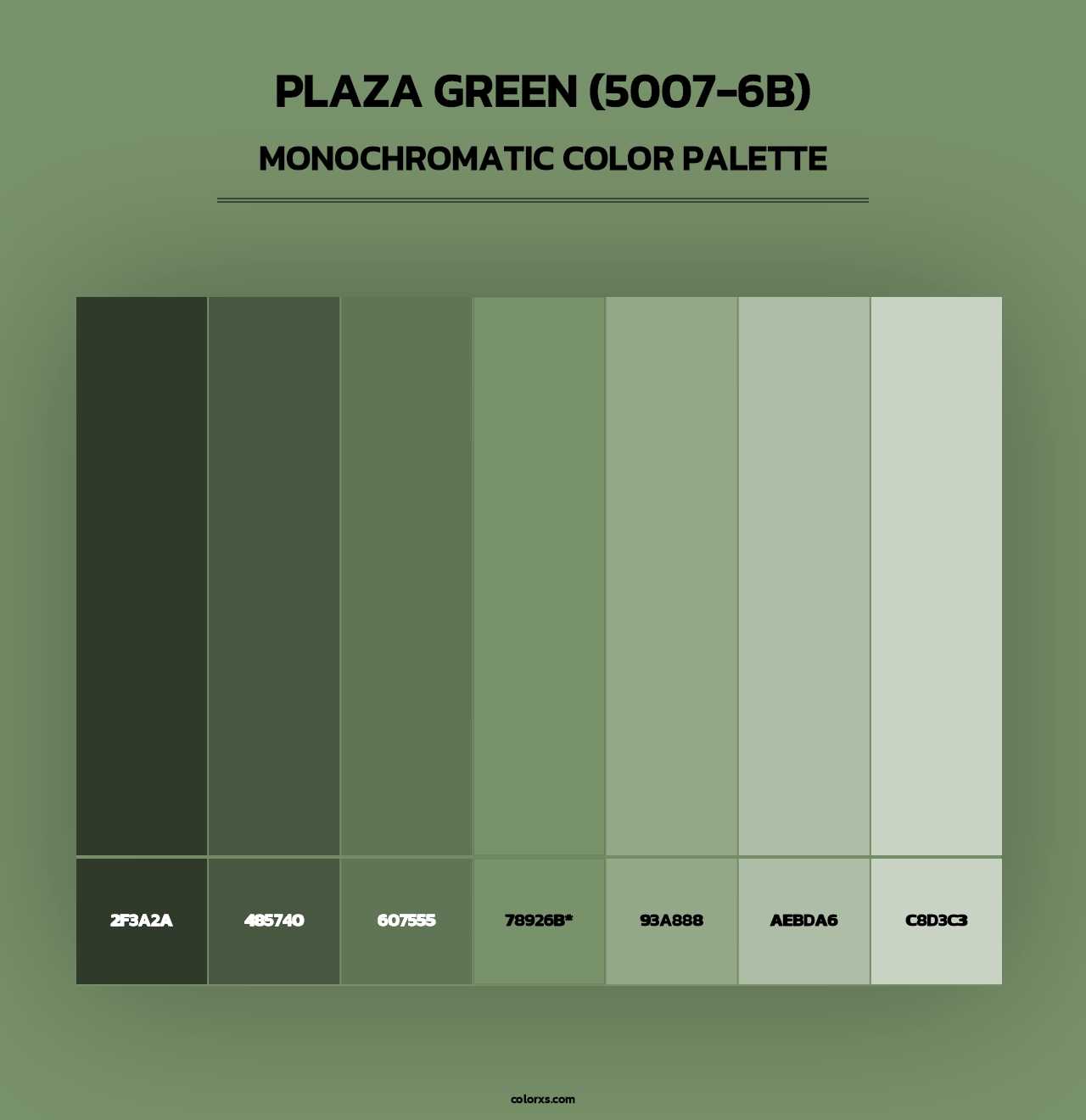 Plaza Green (5007-6B) - Monochromatic Color Palette