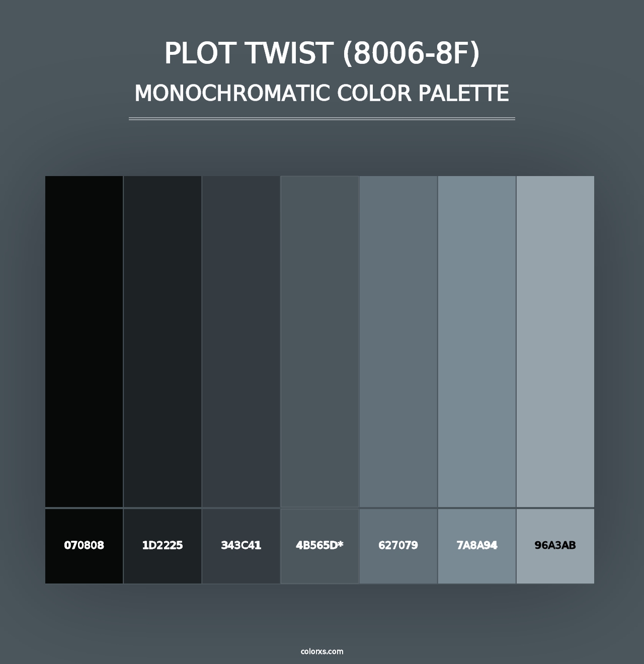 Plot Twist (8006-8F) - Monochromatic Color Palette