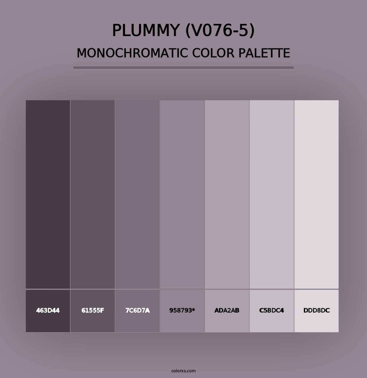 Plummy (V076-5) - Monochromatic Color Palette