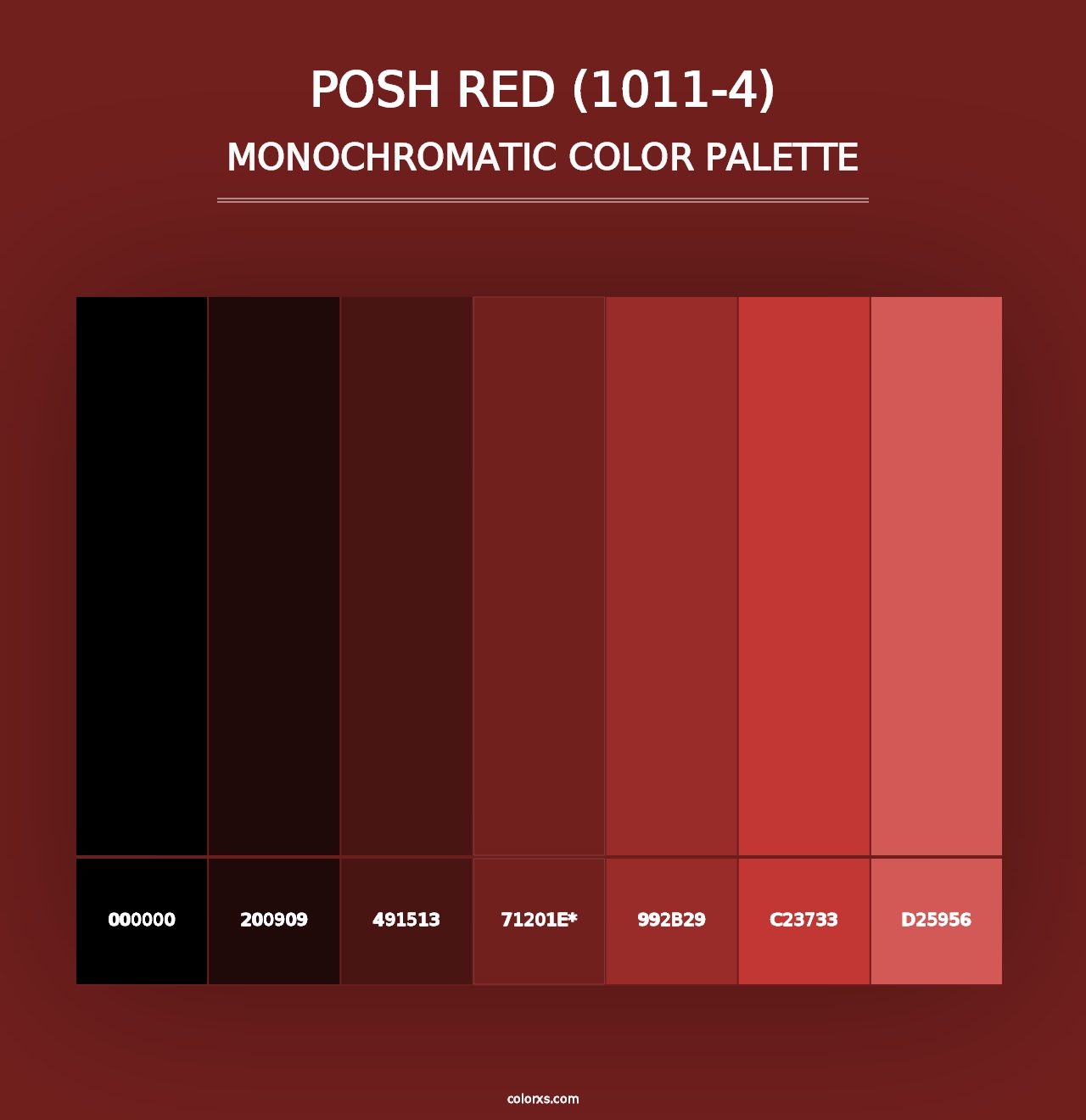 Posh Red (1011-4) - Monochromatic Color Palette