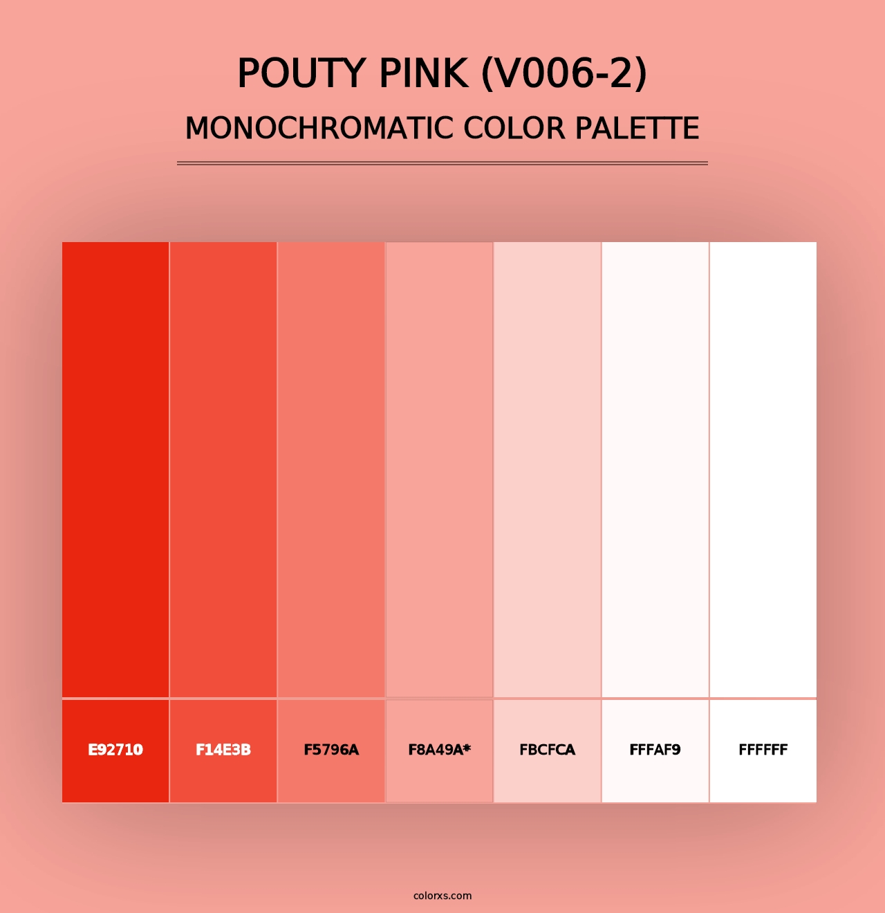 Pouty Pink (V006-2) - Monochromatic Color Palette