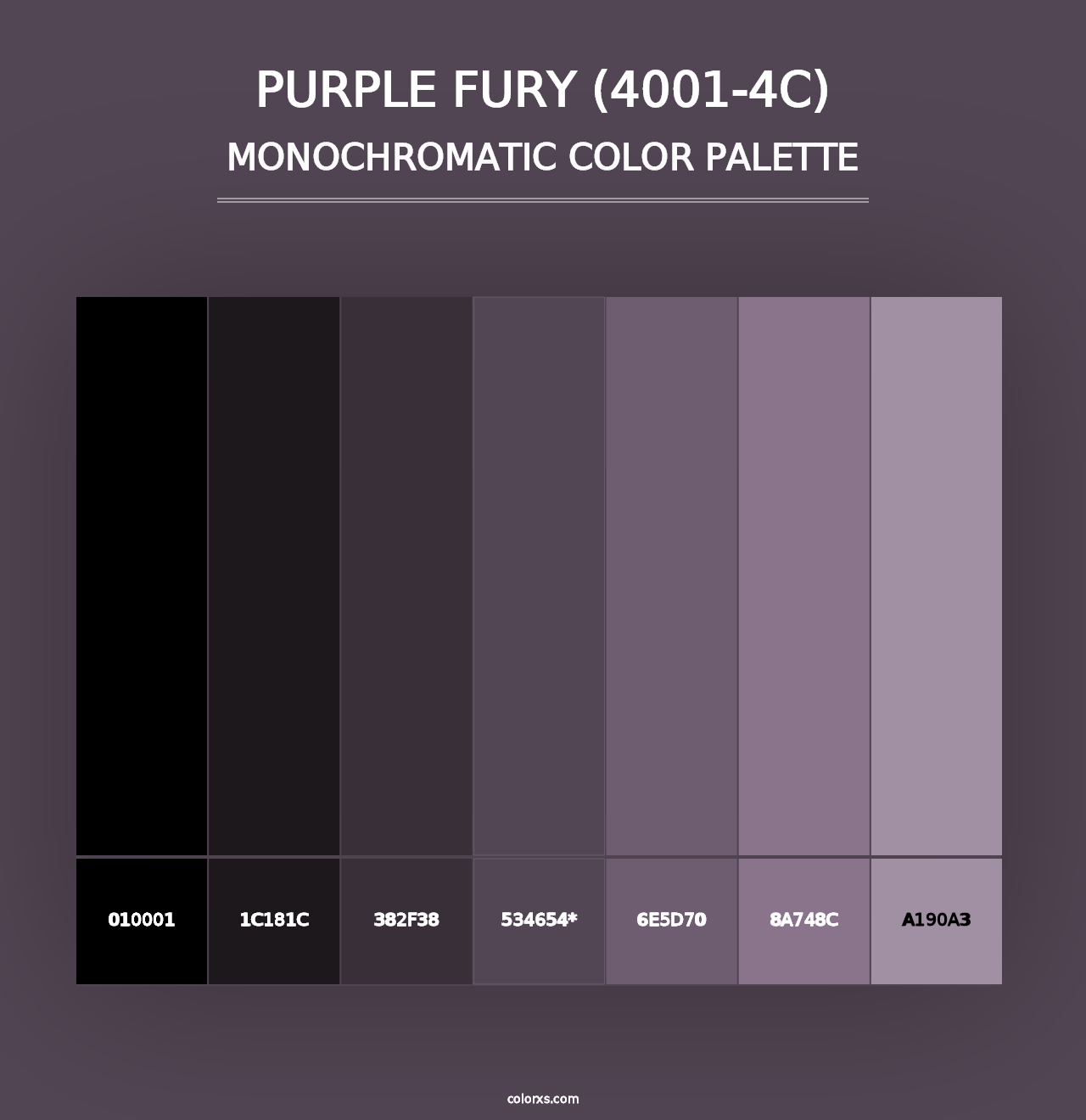 Purple Fury (4001-4C) - Monochromatic Color Palette