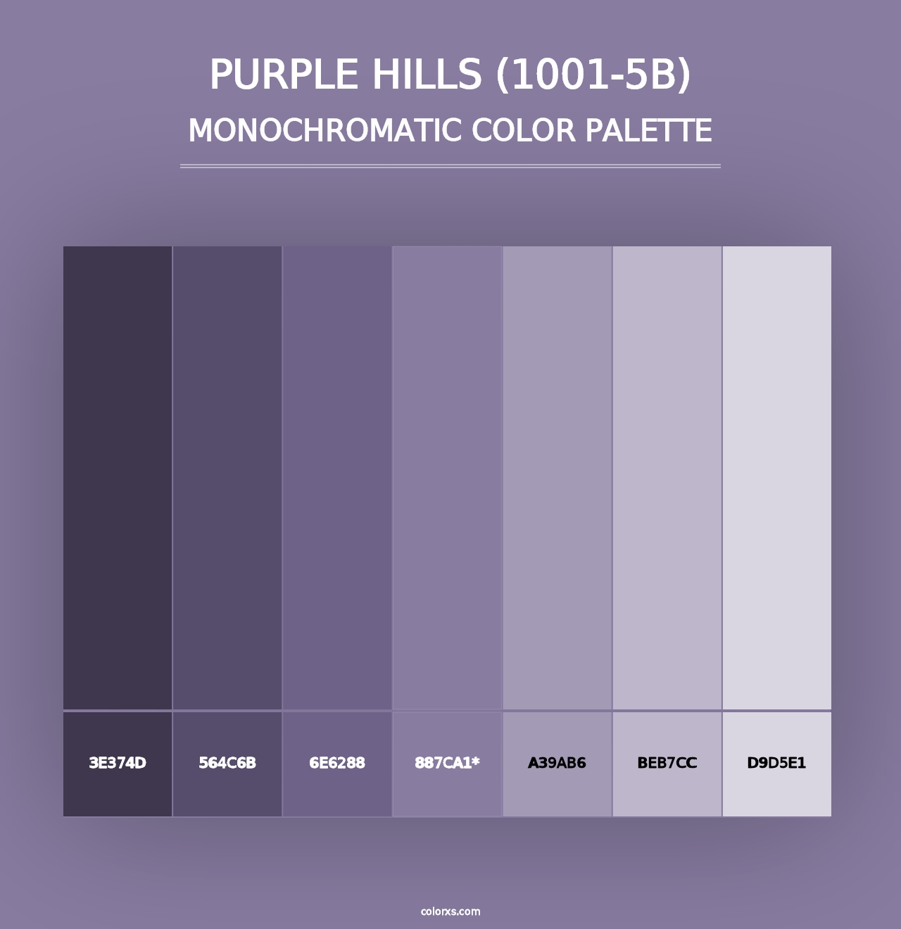 Purple Hills (1001-5B) - Monochromatic Color Palette