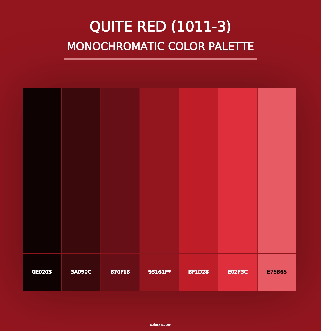 Quite Red (1011-3) - Monochromatic Color Palette