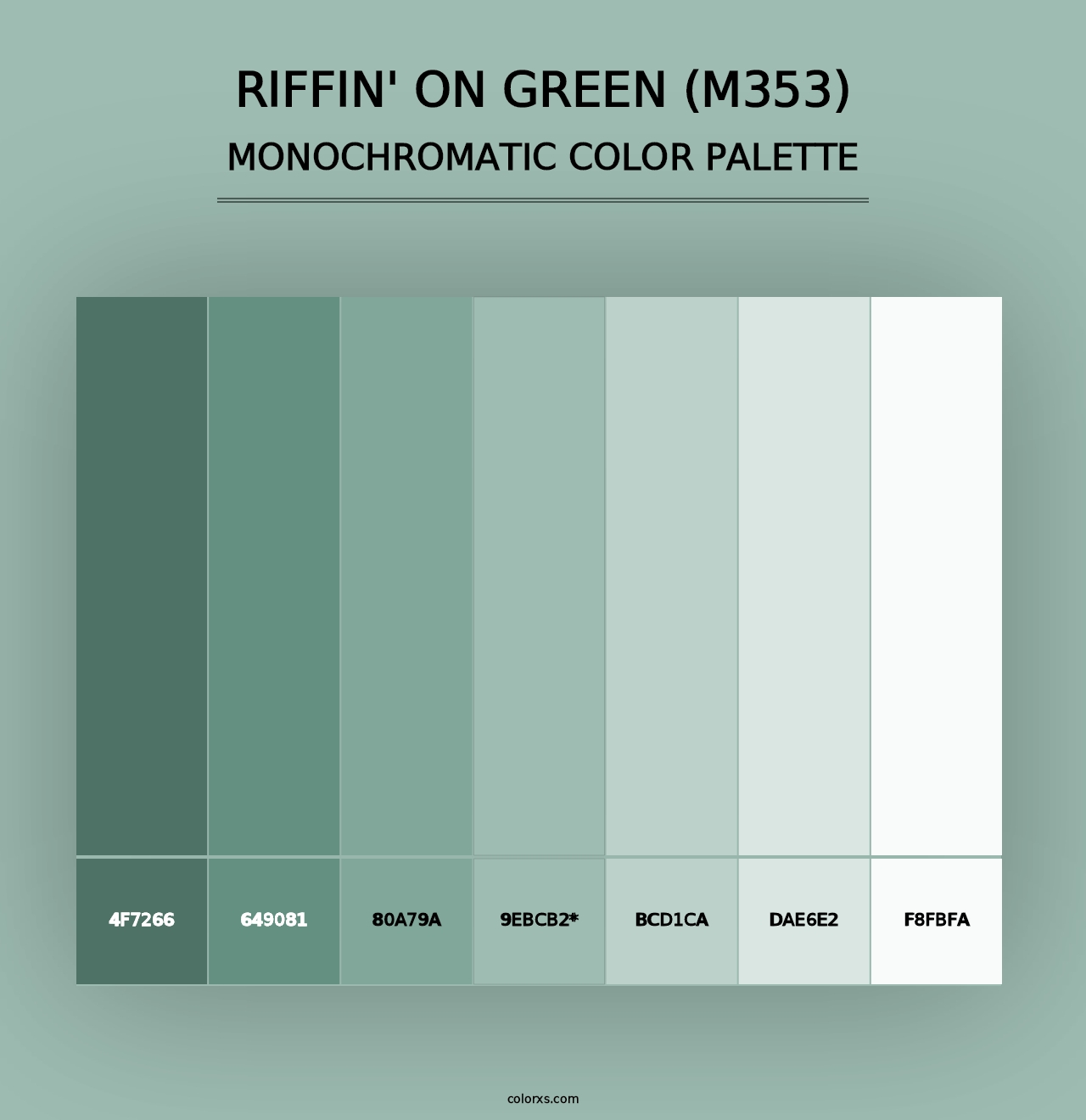 Riffin' on Green (M353) - Monochromatic Color Palette