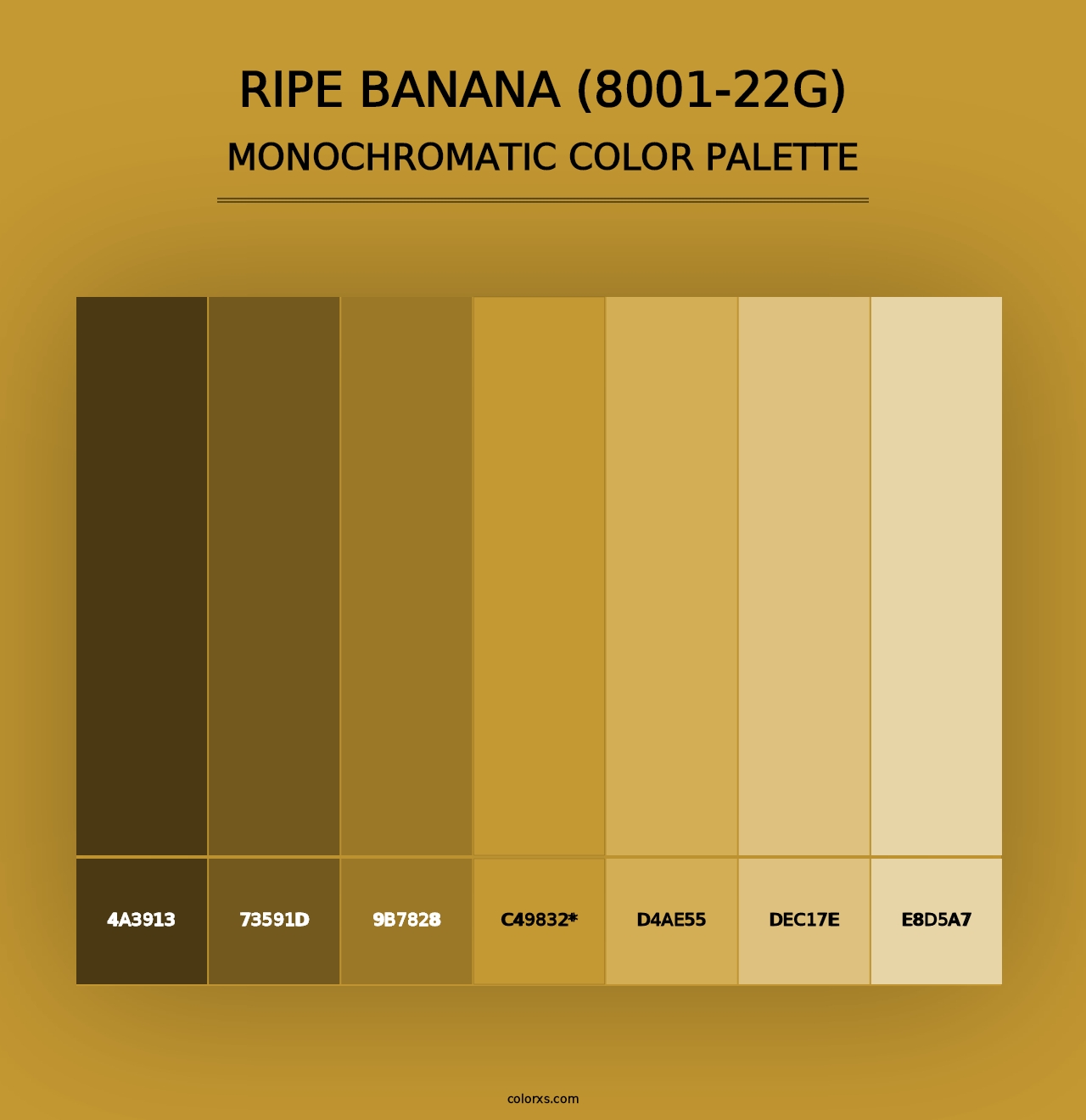 Ripe Banana (8001-22G) - Monochromatic Color Palette