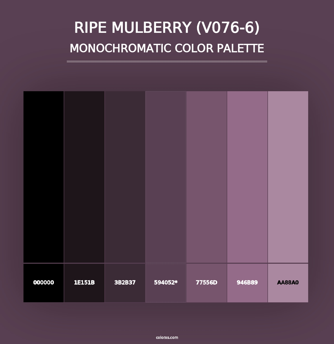 Ripe Mulberry (V076-6) - Monochromatic Color Palette